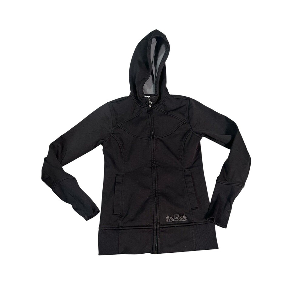 Burton Dryride Black Full Zip Hoodie Jacket Women's SZ Small Ski Snowboard
